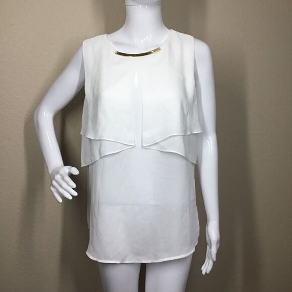 Michael Kors Tiered Sleeveless Blouse C6 - Picture 1 of 5